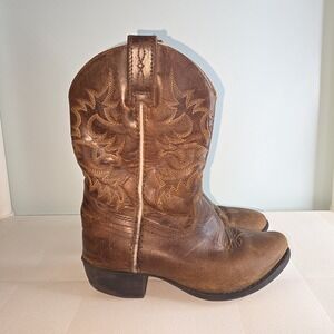 Ariat‎ Kids Heritage Western Cowboy Boots Distressed Tan size youth 10